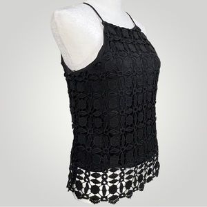 Monteau Black Crocheted Top